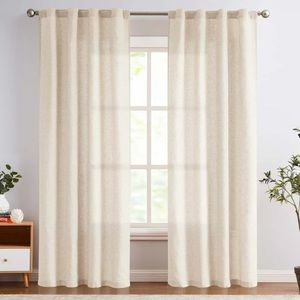 Linen Curtains - TWO 84” Panels (ONE PACK OF 2)